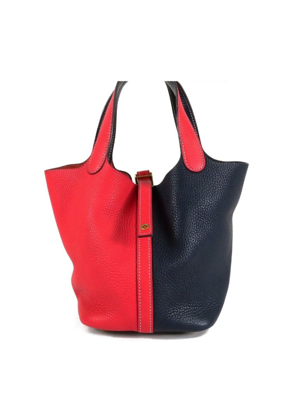 Hermes Picotin Lock Casaque PM Rose Bleu Nuit Taurillon Handbag